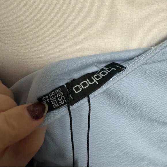 NWT Elegant Light Blue Off Shoulder Maternity Dress 12 - Picture 5 of 6